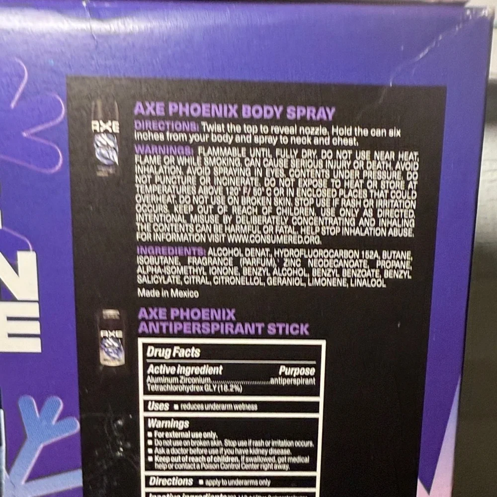 NEW! Axe Phoenix Men's Body Care 3 Piece Set Body Wash, Deodorant, Spray